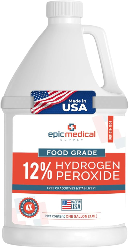 12% Food Grade Hydrogen Peroxide – Ultra-Concentrated H2O2 Peroxide Cleaner – 1 by EpicMedicalSupply