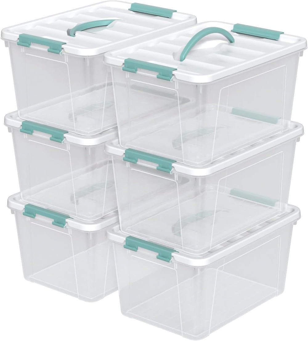 Zopnny 14 Quart Plastic Lidded Storage Bin