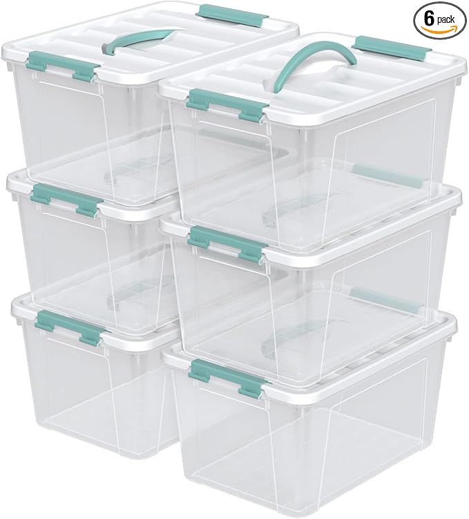 Zopnny 14 Quart Plastic Lidded Storage Bin by Zopnny