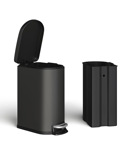 Garvee 13 Gal and 2.6 Gal Metal Trash Can Combo Set, Rustproof Garbage Can - Image 7