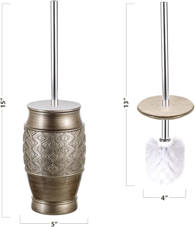 Creative Scents Dublin Silver Toilet Brush Set - Image 4