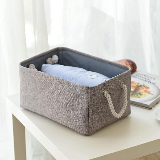 Storage Basket Fabric Sturdy Canvas Storage Bins Organizer - Image 4