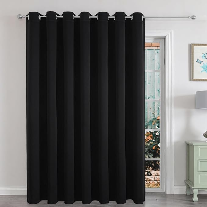 Joydeco Blackout Patio Sliding Door Curtains 84 Inches Long, Grommet Privacy by JOYDECO