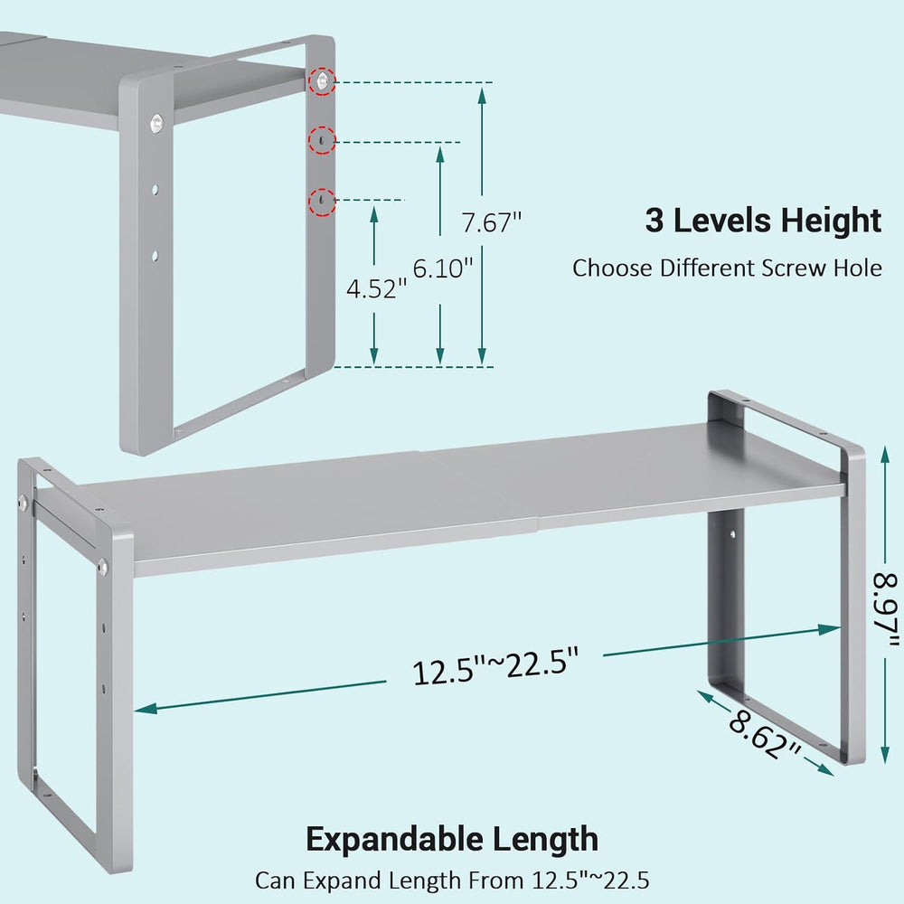 2 Pack Expandable Kitchen Cabinet Organizer Shelves