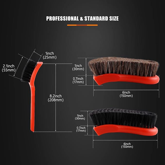 SPTA 3Pcs Car Detailing Brush Kit, Leather & Textile Interior Brush, - Image 2