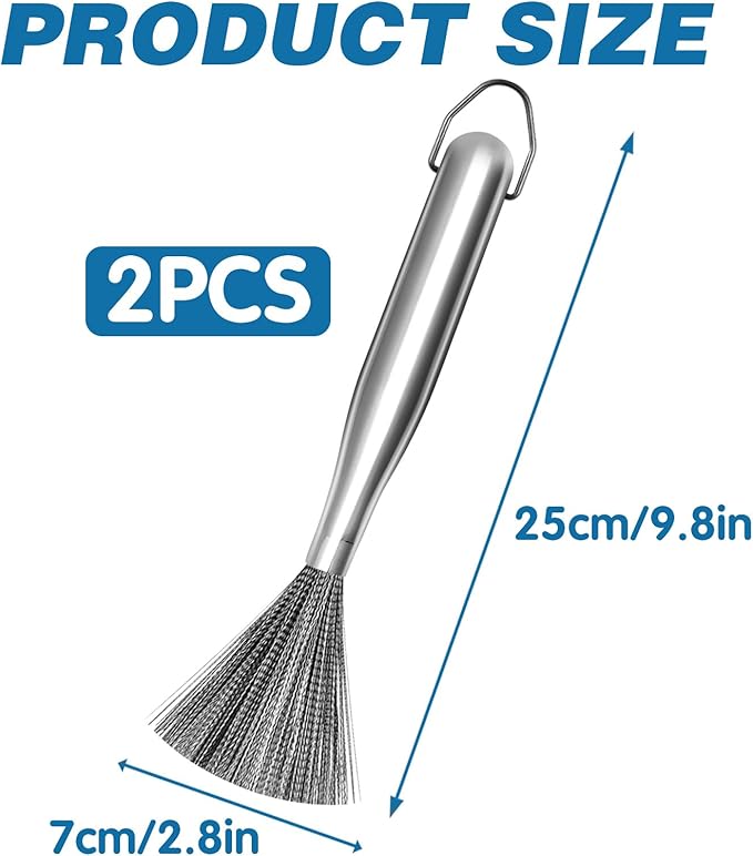 2Pcs 304 Stainless Steel Pot Brushes, Stainless Steel Scrubber Tools Metal - Image 2