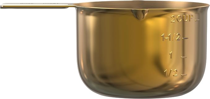Color Up 2 Cup Measuring Cup, 480ml Gold Stainless Steel Metal Measuring Scoop - Image 7