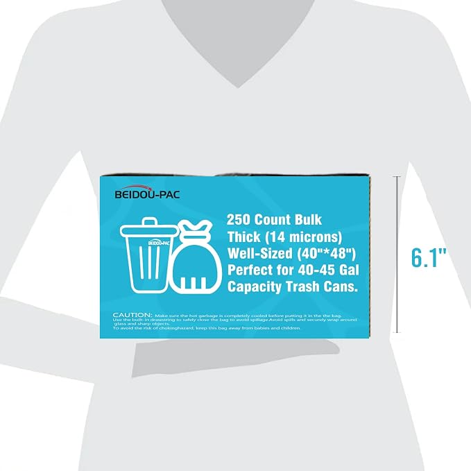 40-45 Gallon Trash Bags, Heavy Duty Clear Plastic Recycling Garbage Bags - Image 6