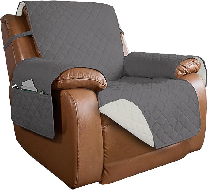 PureFit Reversible Quilted Sofa Cover, Water Resistant Slipcover Furniture by PureFit