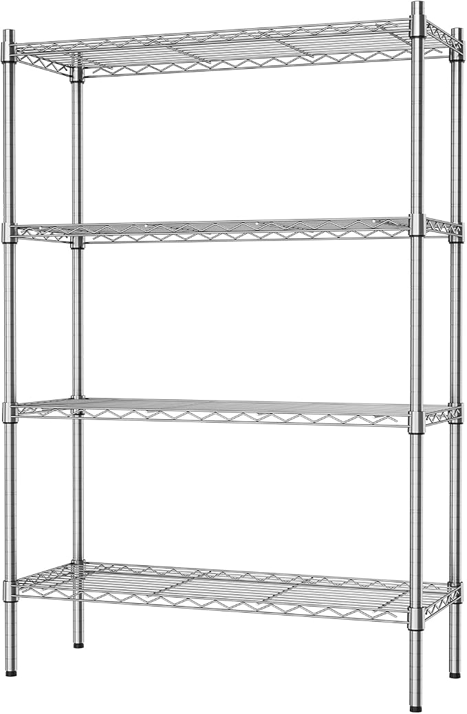 Auslar 4-Shelf Storage Wire Shelves Heavy Duty 4 Tiers Standing Shelving Units by Auslar