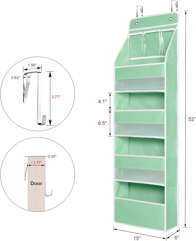 Univivi 5-Shelf Fabric Door Storage Over Door Hanging Organizer - Image 6