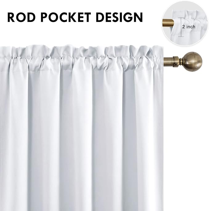 DWCN White Room Darkening Curtains - Image 3