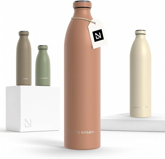 LARS NYSØM Stainless Steel Insulated XL Water Bottle 12oz 17oz 25oz 34oz 51oz | by LN