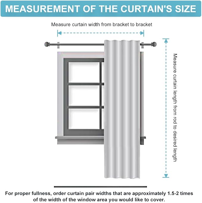 RYB HOME Blackout Grey Curtains - Image 7