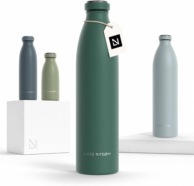 LARS NYSØM Stainless Steel Insulated Water Bottle 12oz 17oz 25oz 34oz 51oz | by LN
