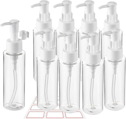 10 Pack 3.4 Oz/100ml Travel Pump Bottle TSA Approved Empty Plastic Pump Bottles by wowang
