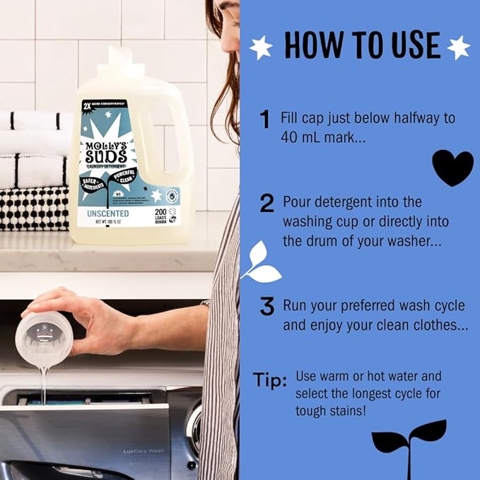 Molly's Suds Liquid Laundry Detergent | Clean Laundry Detergent Soap - Image 5