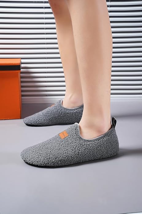 QZKDM Lightweight Slip on Grip Indoor House Slippers Barefoot Non Slip Home - Image 4