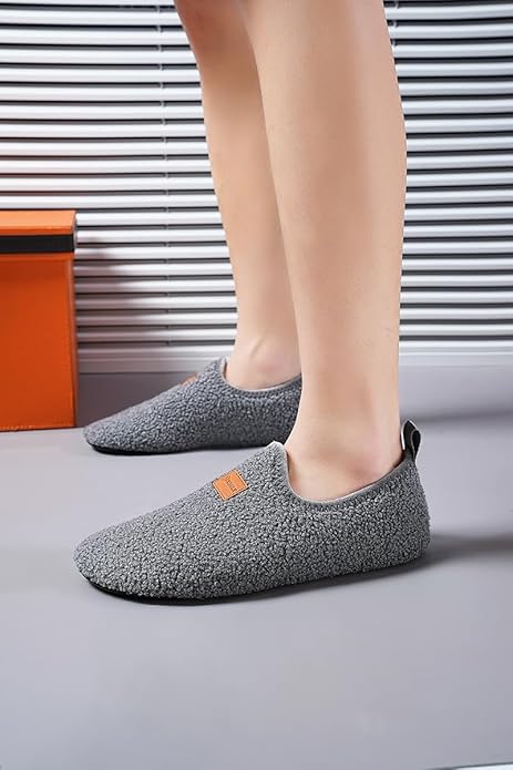 QZKDM Lightweight Slip on Grip Indoor House Slippers Barefoot Non Slip Home - Image 4