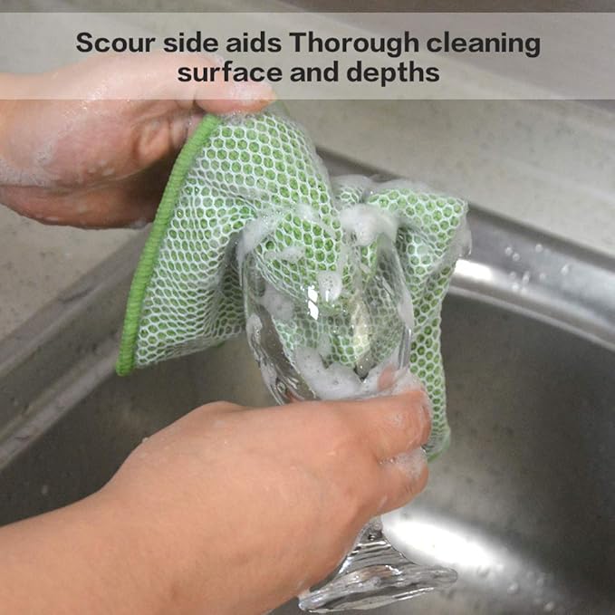 SINLAND 5 Color Assorted Microfiber Dish Cloth Towels Best Kitchen Cloths - Image 5
