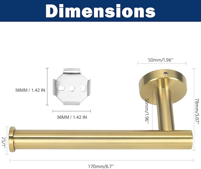 NearMoon Bathroom Toilet Paper Holder, Premium SUS304 Stainless Steel Rustproof - Image 2
