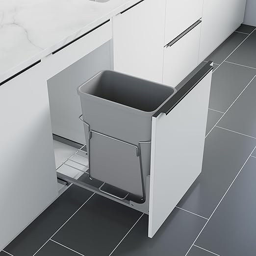 Dowell B15 Aluminum Base Wastebasket Pullout by DowellKitchenBath