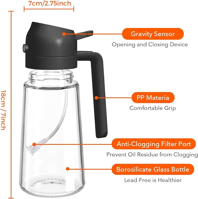 YARRAMATE 4Pcs 16oz/470ml Glass Olive Oil Sprayer Set - Image 6