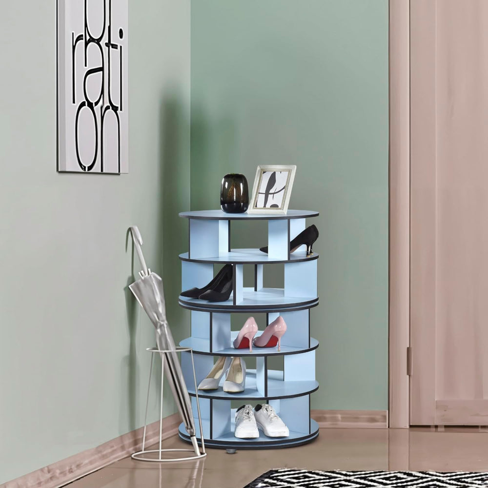 Kings Brand Furniture - 5-Tier Rotating Shoe Rack, 360° Revolving Lazy Susan ...
