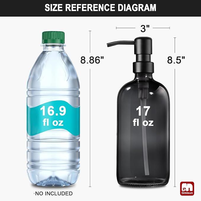 GMISUN Black Soap Dispenser, 2 Pack Hand Soap Dispensers - Image 2