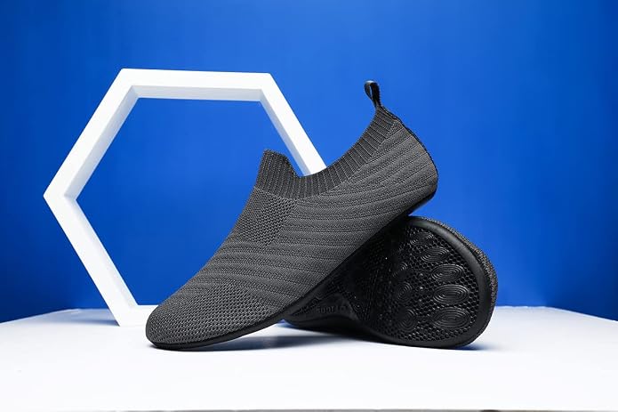 QZKDM Lightweight Slip on Grip Indoor House Slippers Barefoot Non Slip Home - Image 6