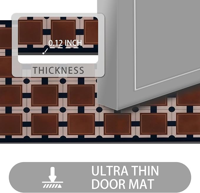 Ultra Thin Door Mat Indoor Entrance, 1/10 in Thin Door Mats - Image 2