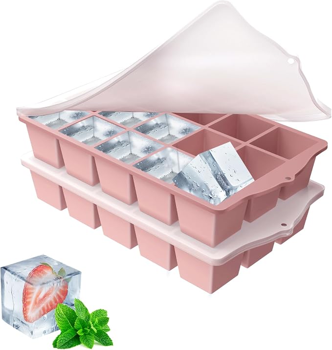 Silicone Ice Cube Tray, 2 Pack Easy-Release Stackable Ice Trays by Unknown