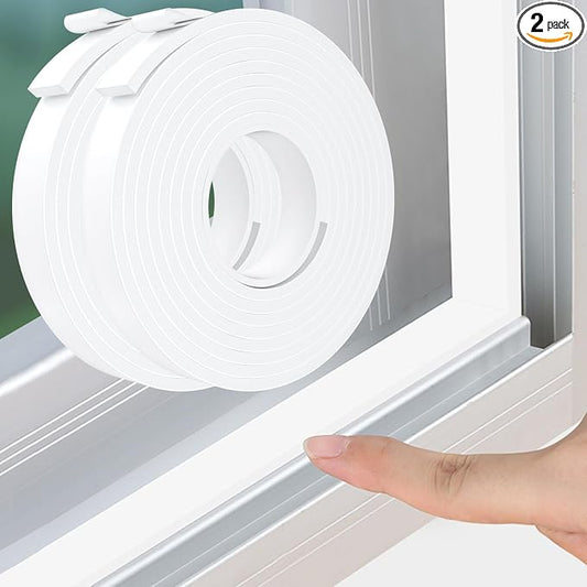 Weather Stripping Door Seal White, Self Adhesive Foam Tape, Window Insulation by Unknown