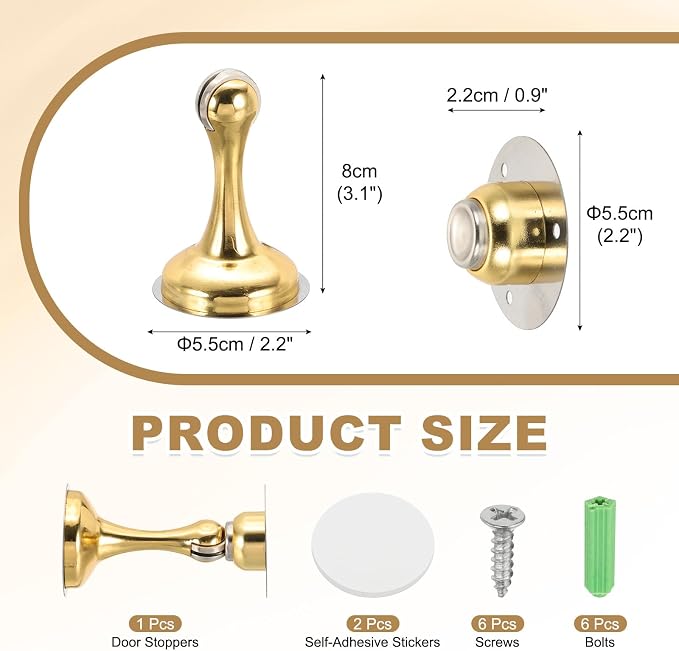 MECCANIXITY Magnetic Door Stoppers Stainless Steel Door Stops, Wall Floor - Image 2