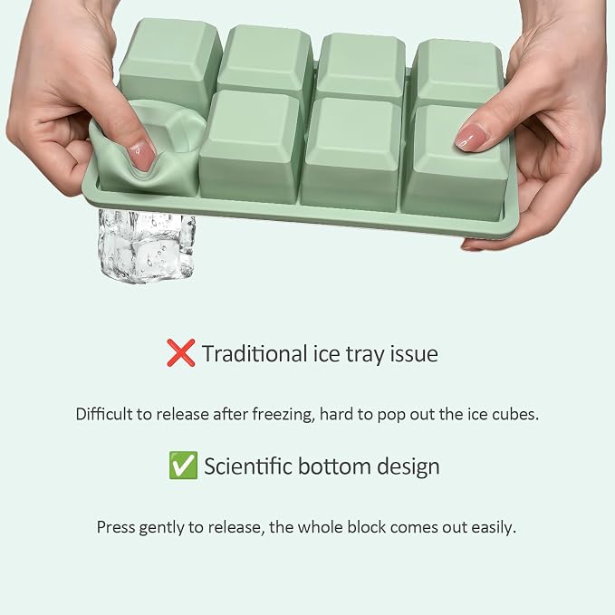 2 Pack Silicone 2 Inch Large Ice Cube Molds - Image 4