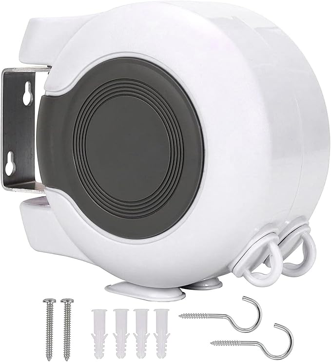 Retractable Double Clothesline – 49 ft x 2 Heavy Duty Clothes Line by HOXSURY