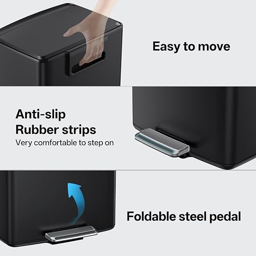 mVm 10.6 Gallon Heavy Duty Step Trash Can - Image 5
