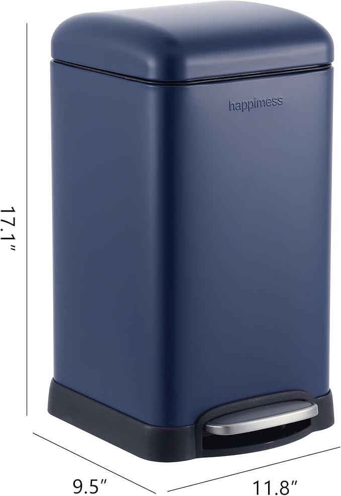 happimess HPM1012F Betty Retro Mini 3.2-Gallon Step-Open Trash Can, Fingerprint - Image 5