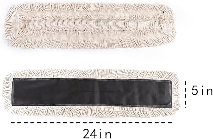 Matthew Cleaning 24'' High Strength Disposable Dust Mop Cotton Cut-end Yarn Mop - Image 2