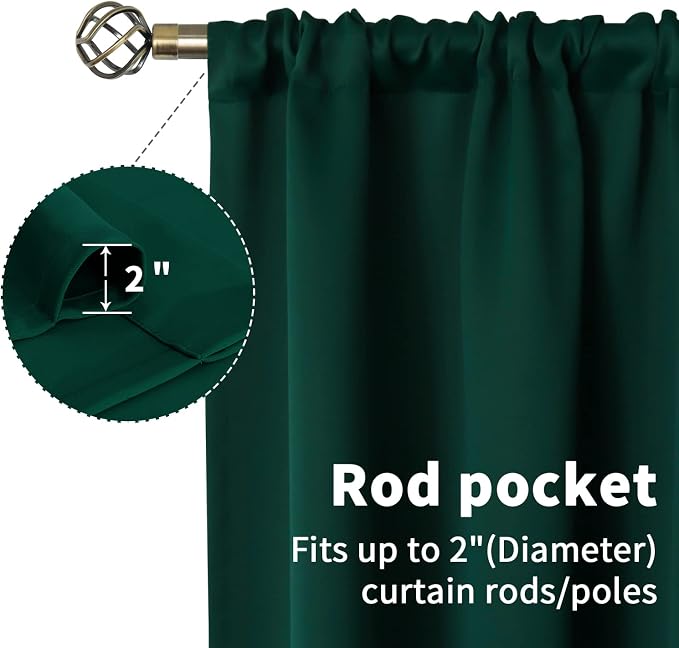BGment Emerald Green Blackout Curtains 84 Inches Length - Image 5