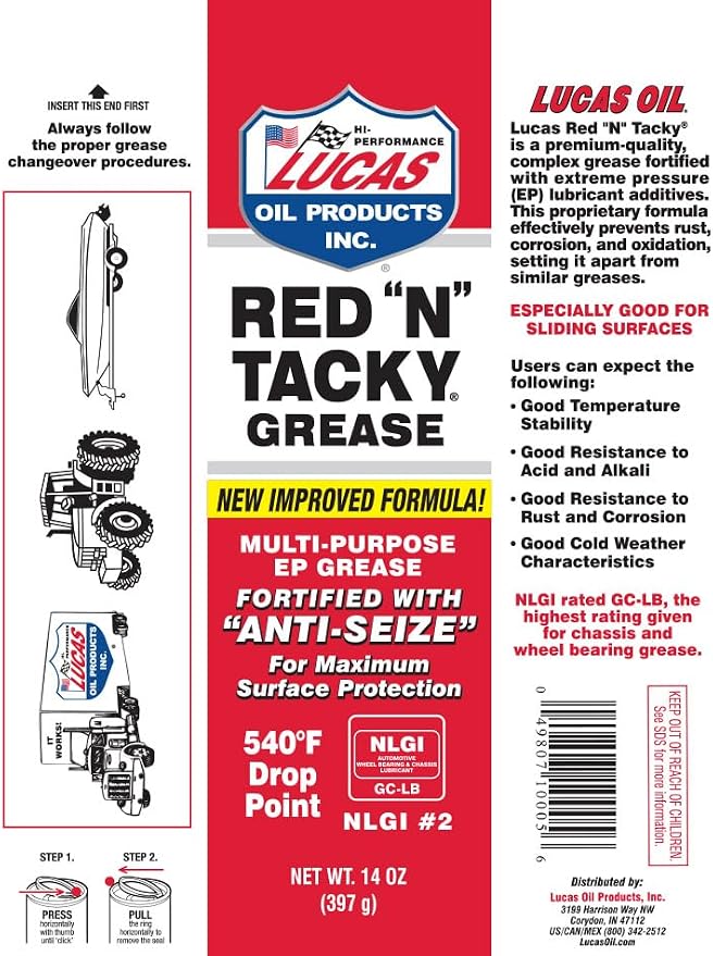 Lucas Oil 10005 Red N Tacky Grease - Image 2