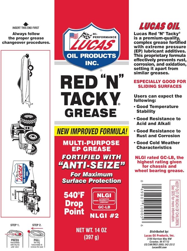 Lucas Oil 10005 Red 'N' Tacky Grease - Image 2