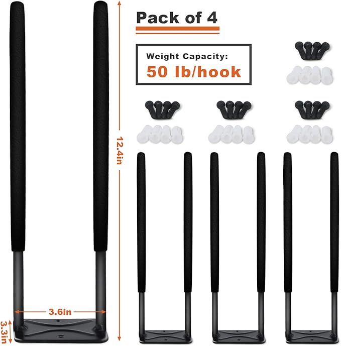 Heavy Duty Garage Tires Hooks Wall Mounted Hanger Tool Organizer Rack Hardware - Image 3
