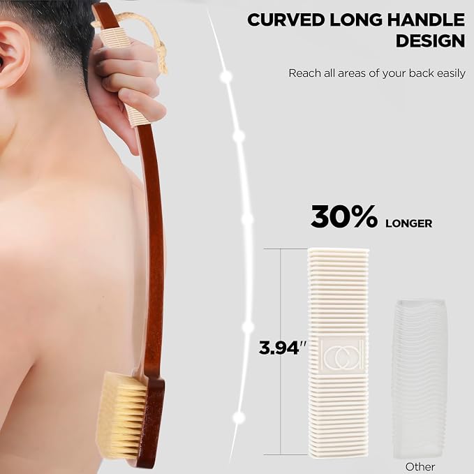 ICANdOIT Exfoliation Set-17.71 Inch Boar Bristles Back Scrubber Bath Brush - Image 3