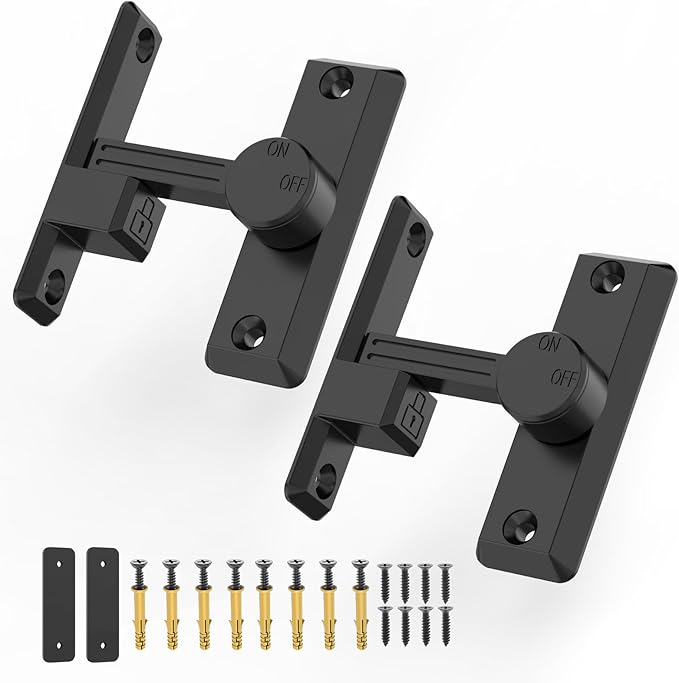 Barn Door Lock Latch, 90/180 Degree Flip Sliding Door Latch by Mixizigoz