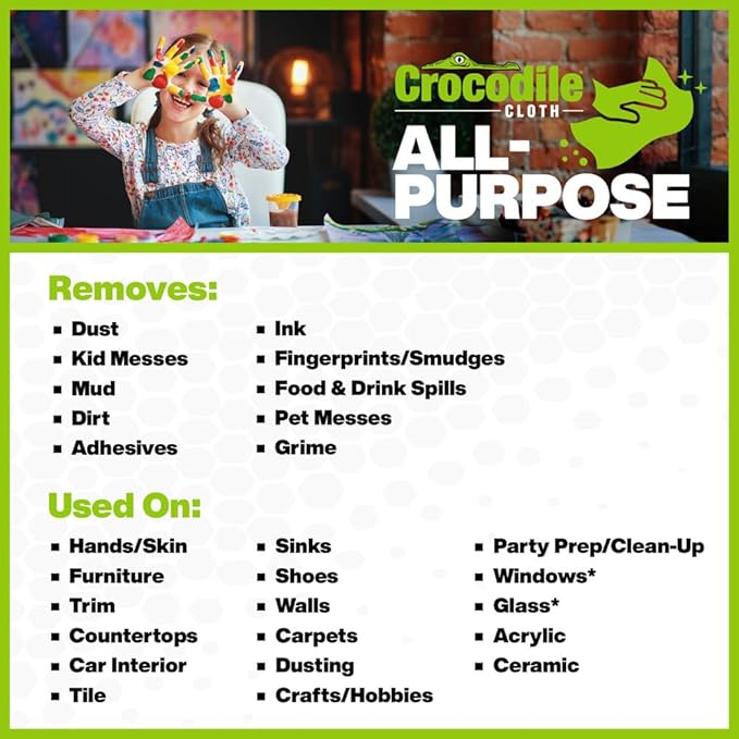 Crocodile Cloth All-Purpose Cleaning Wipes – 80 Count, Safe on Skin - Image 3
