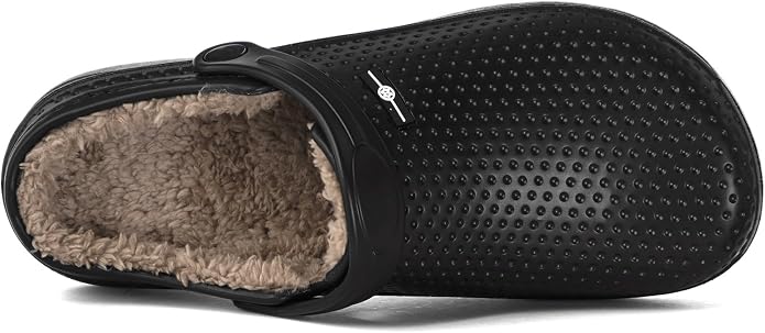 Womens Mens Fur Lined Clogs Waterproof Garden Shoes Winter Warm Fleece Lining - Image 4