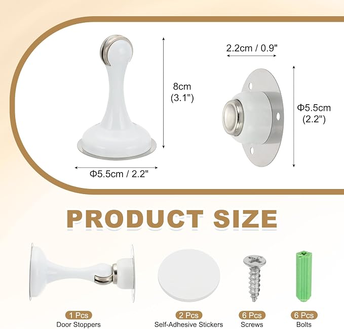 MECCANIXITY Magnetic Door Stoppers Stainless Steel Door Stops, Wall Floor - Image 2