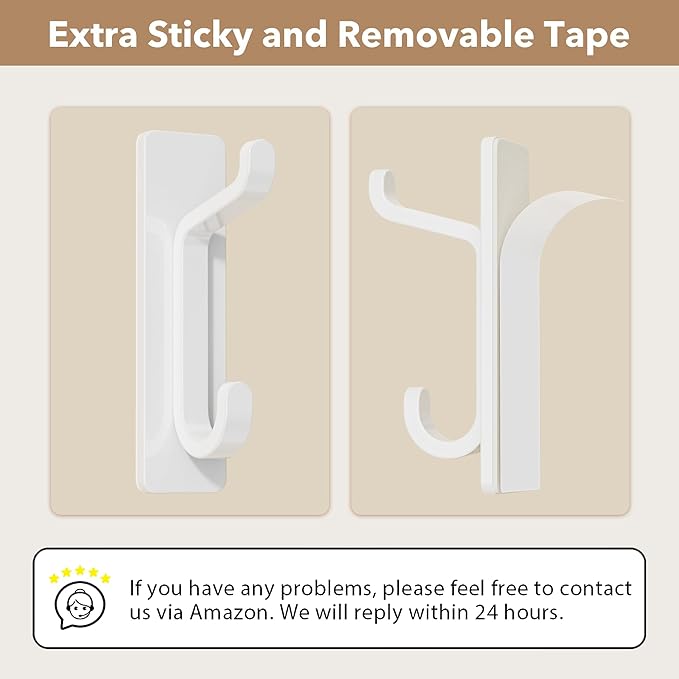 12 Pack Wall Hooks for Coat and Towel: 13LB Adhesive Door Hanger Stick on - Image 3