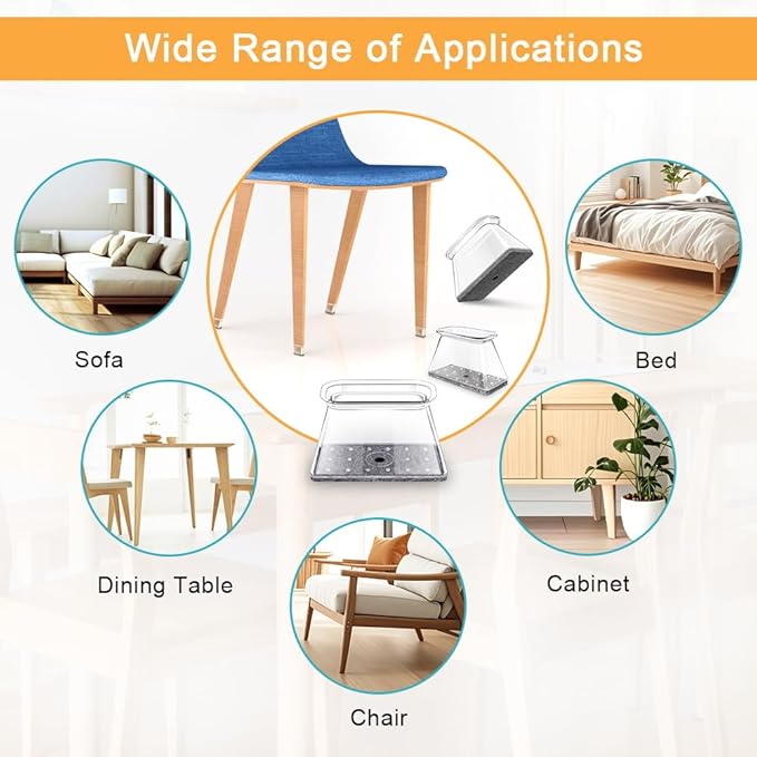 32 Pcs Rectangle Chair Leg Floor Protectors - Image 4